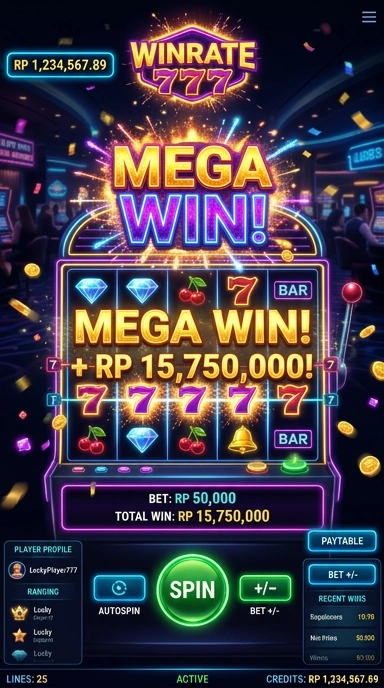 Tampilan utama aplikasi winrate777 yang intuitif.